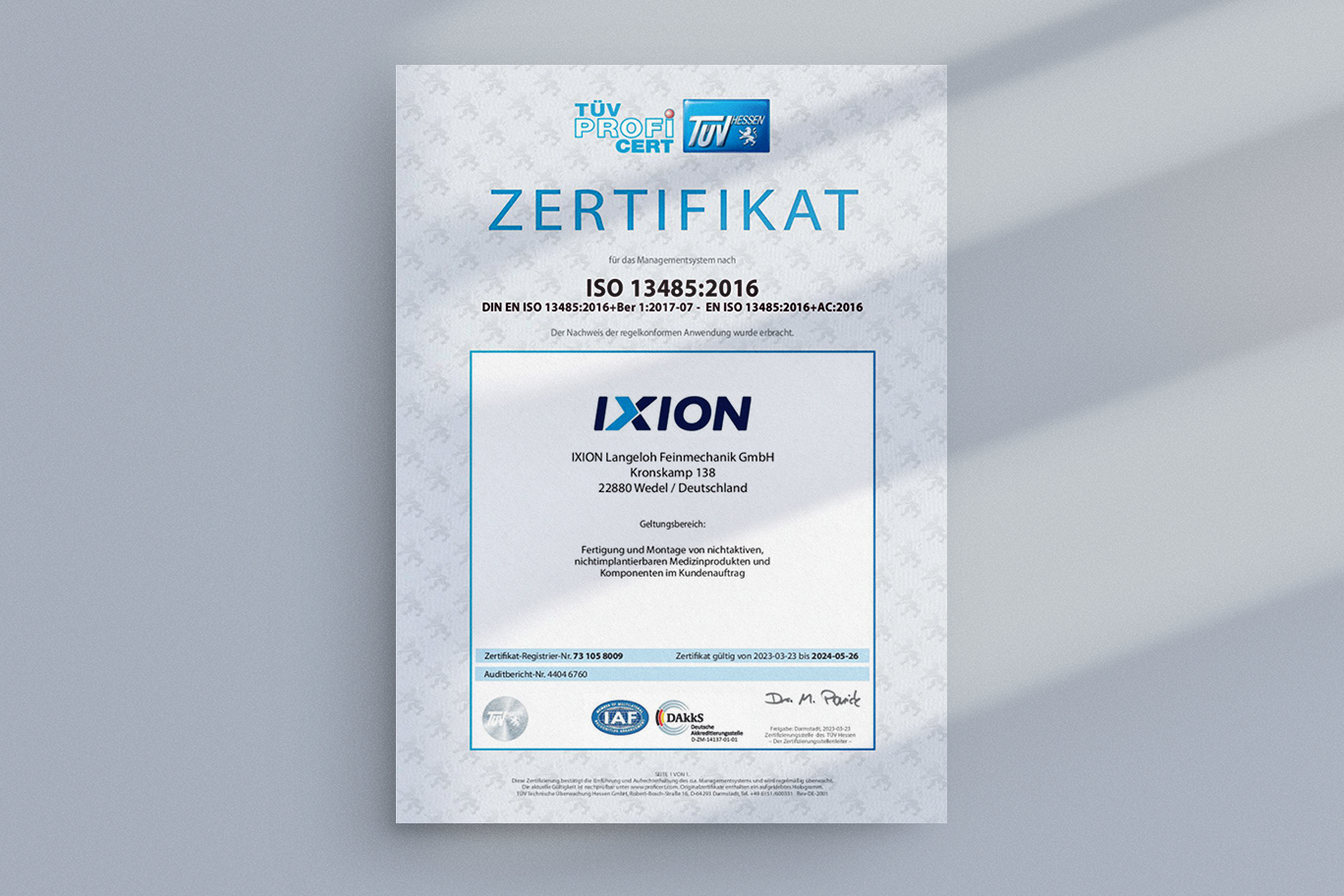 DIN EN ISO 13485 (April 2023)